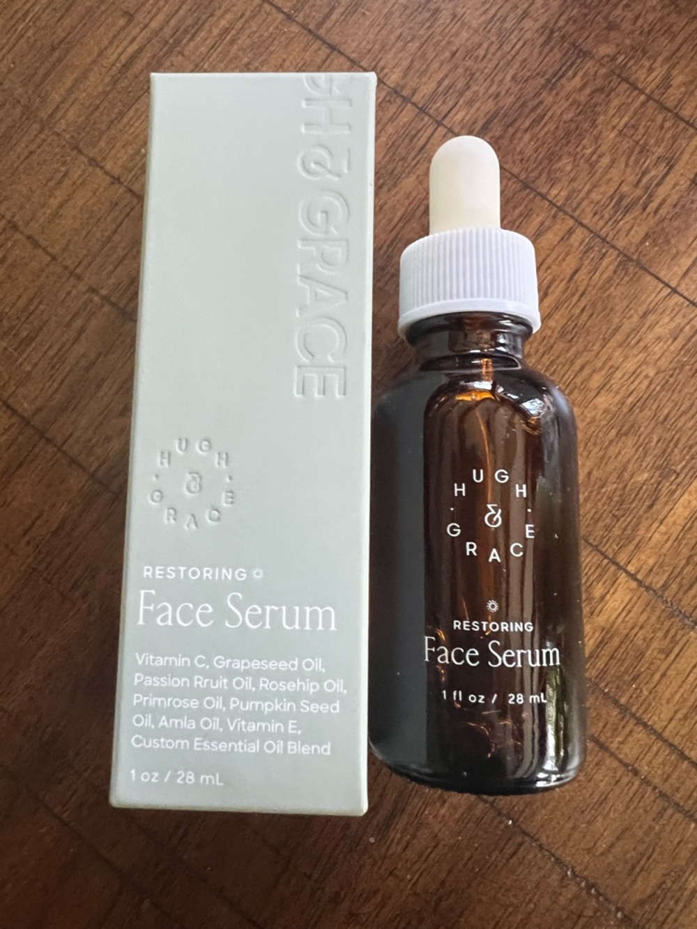 Hugh & Grace Restoring Face Serum — NIB -Brown Glass Bottle